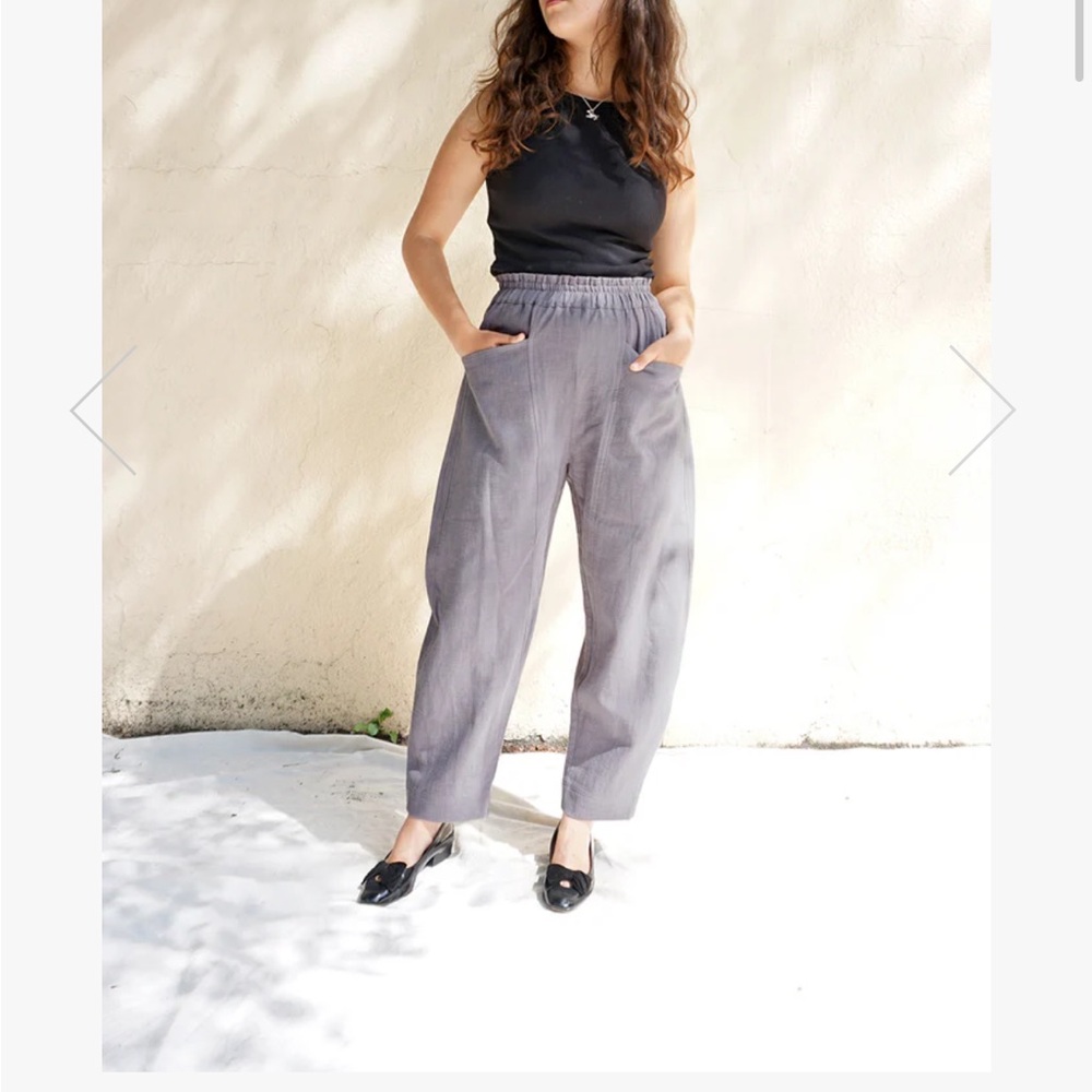 Women's Gray Flor Arca Pants in Ramie
